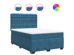 Box Spring Bed, Box Spring Beds Vidaxl Azul Veludo (140 X 200 Cm)