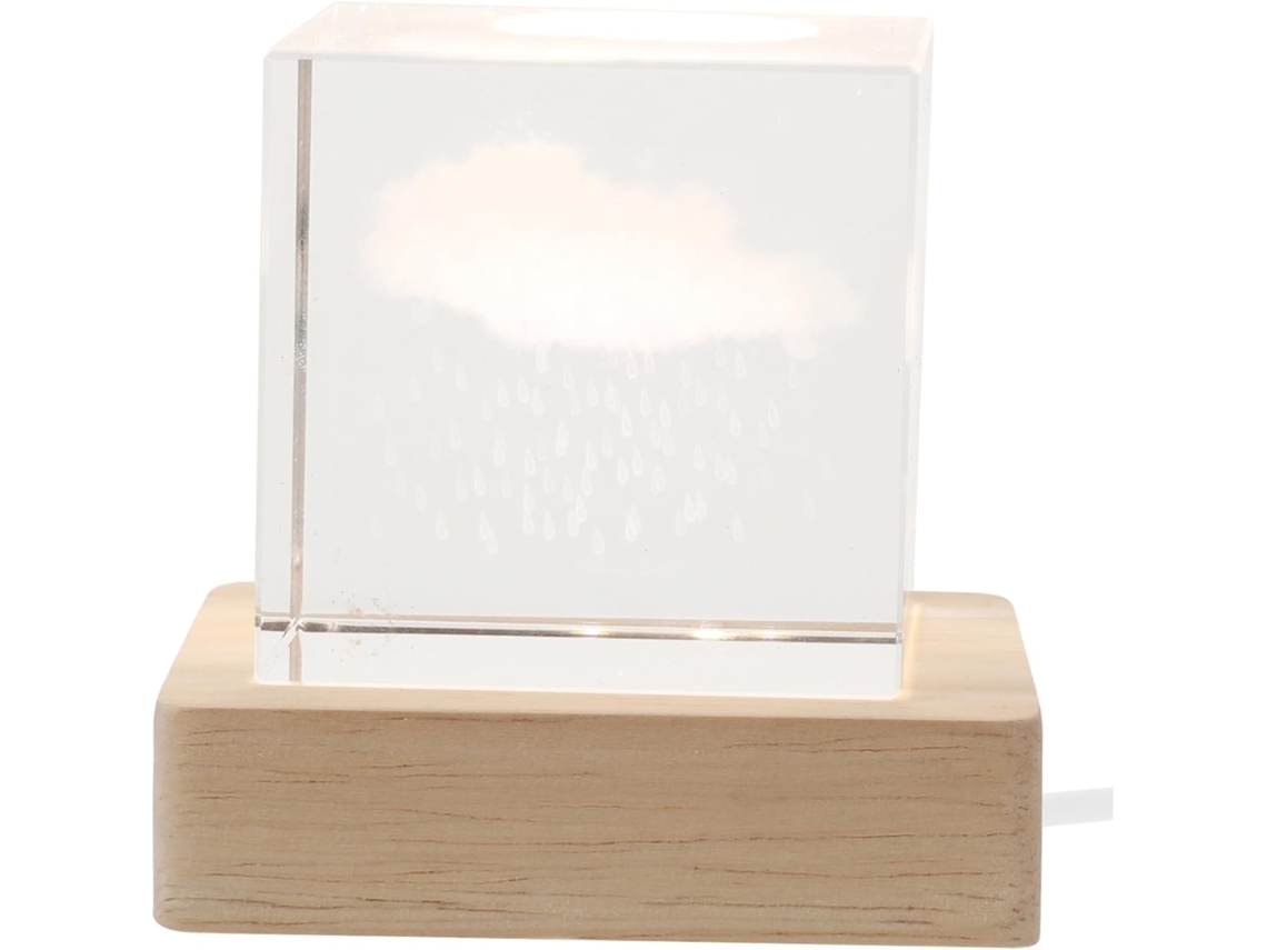 Luminária Noturna em Formato de Cubo de Cristal com Usb e Base com Interruptor, Ideal para Quarto e Sala de Estar. SFUSHOS