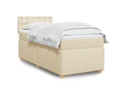 Vidaxl Cama Com Molas/colchão 90x200 Cm Tecido Cor Crème