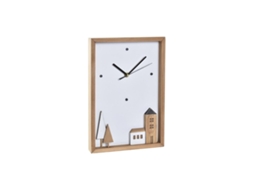 Relógio de Parede DKD HOME DECOR Branco Castanho Madeira Casas Urbana 20 X 4 X 30 Cm