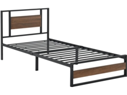 Cama de Solteiro [EN.CASA] (209 x 94 x 88,5 cm - Aço - Preto)