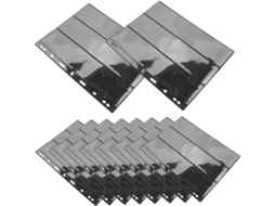 Toyzfriendy 10pcs Feuilles Para Álbuns De Timbres 3 Emplacements - Matériau Pet Noir - Design Élégant