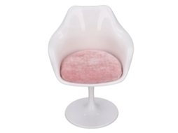 Primerox cadeira de Escritório Casa de Bonecas 1:6 Abs Branco Rosa Rodas Giratórias com Braços