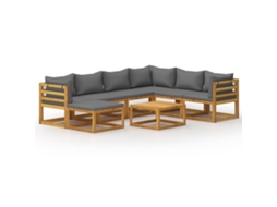 Maison Exclusive - 8 Pcs Conjunto Lounge De Jardim Com Almofadões Acácia Maciça