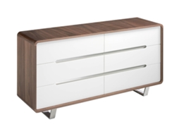 Cómoda ANGEL CERDÁ. 7106 (Castanho, Branco - MDF, Aço inoxidável - 140 x 39 x 70 cm)