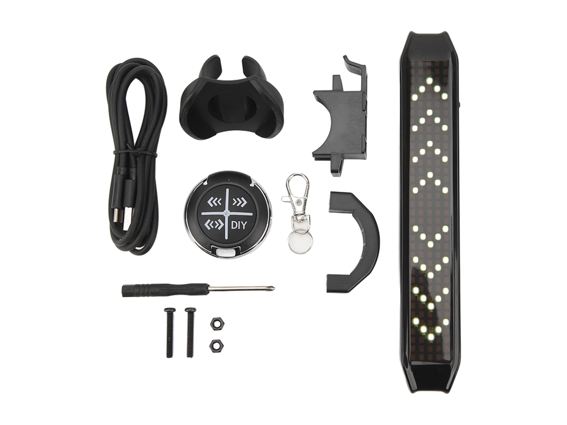 Luzes traseiras para bicicleta com indicadores de direção em LED, Bluetooth e recarregáveis via USB.