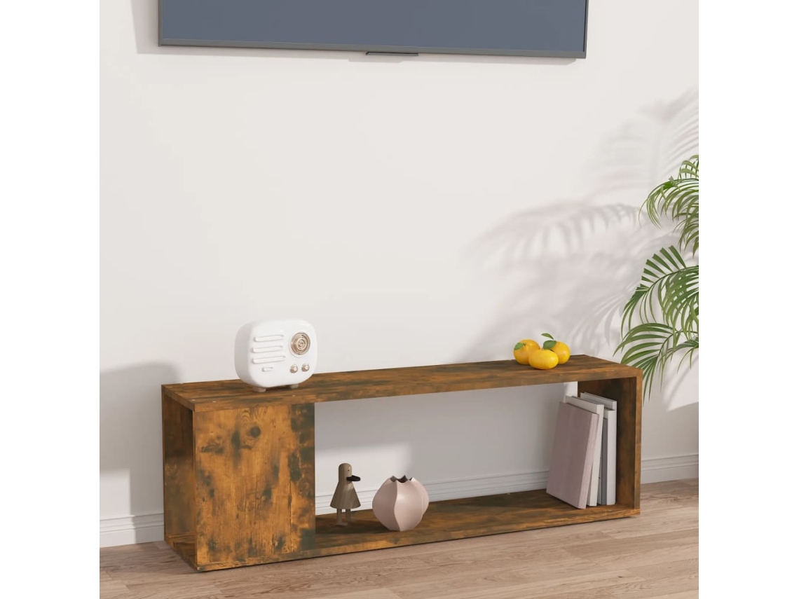 Vidaxl Móvel De Tv 100x24x32 Cm Derivados Madeira Carvalho Fumado