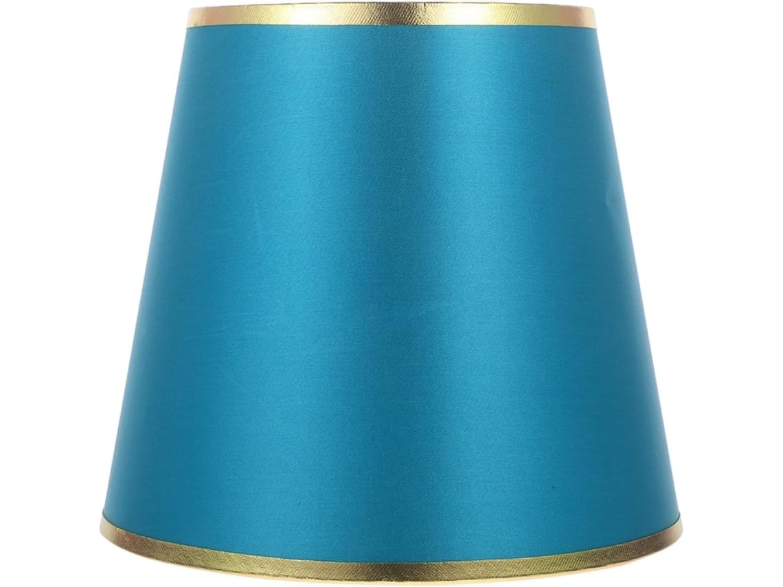 Luminária de Mesa E27 Cm em Tecido, Verde e Dourada. SFUSHOS