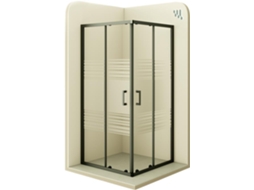 Cabine de Duche MOMENTS OF GLASS Diana 90x95x190cm | Reversível |Portas de correr, Ajuste 87,5-89,5x92,5-94,5cm | Perfis pretos, Vidro meio fosco 6mm