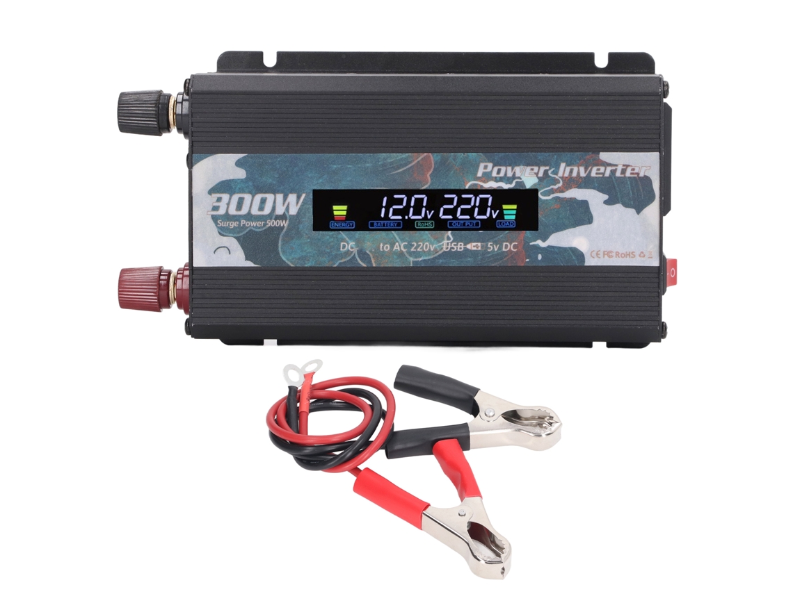 Inversor de Carro 300W Onda Senoidal com USB e LCD | S/MARCA