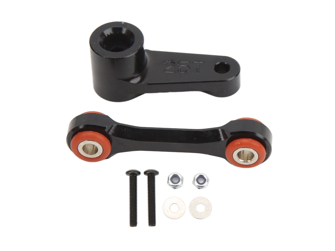 Braço de direção servo 25t profissional com alavanca de tração em alumínio para carros RC Arrma 1/7 e 1/8, preto. Acessórios RC.