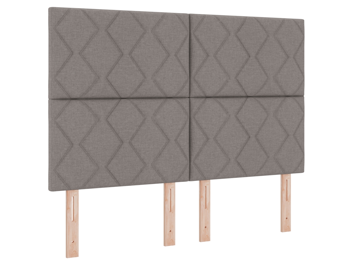 Cama Bospring Com Colchão Cinza Tecido Vidaxl Cinzento Fabric (140x190 Cm)