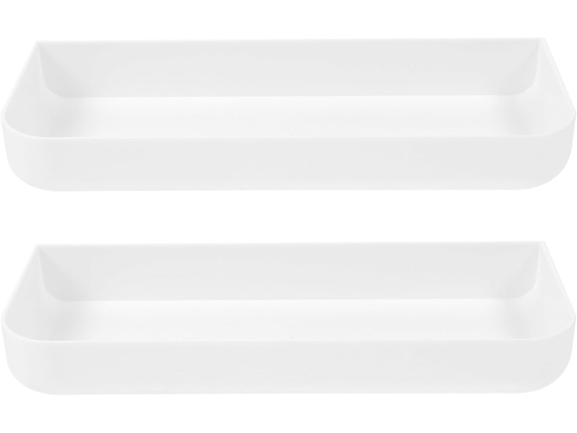 Conjunto De 2-prateleiras Parede Brancas Angooily Para Cozinha E Banheiro, Fáceis De Instalar Em Pp