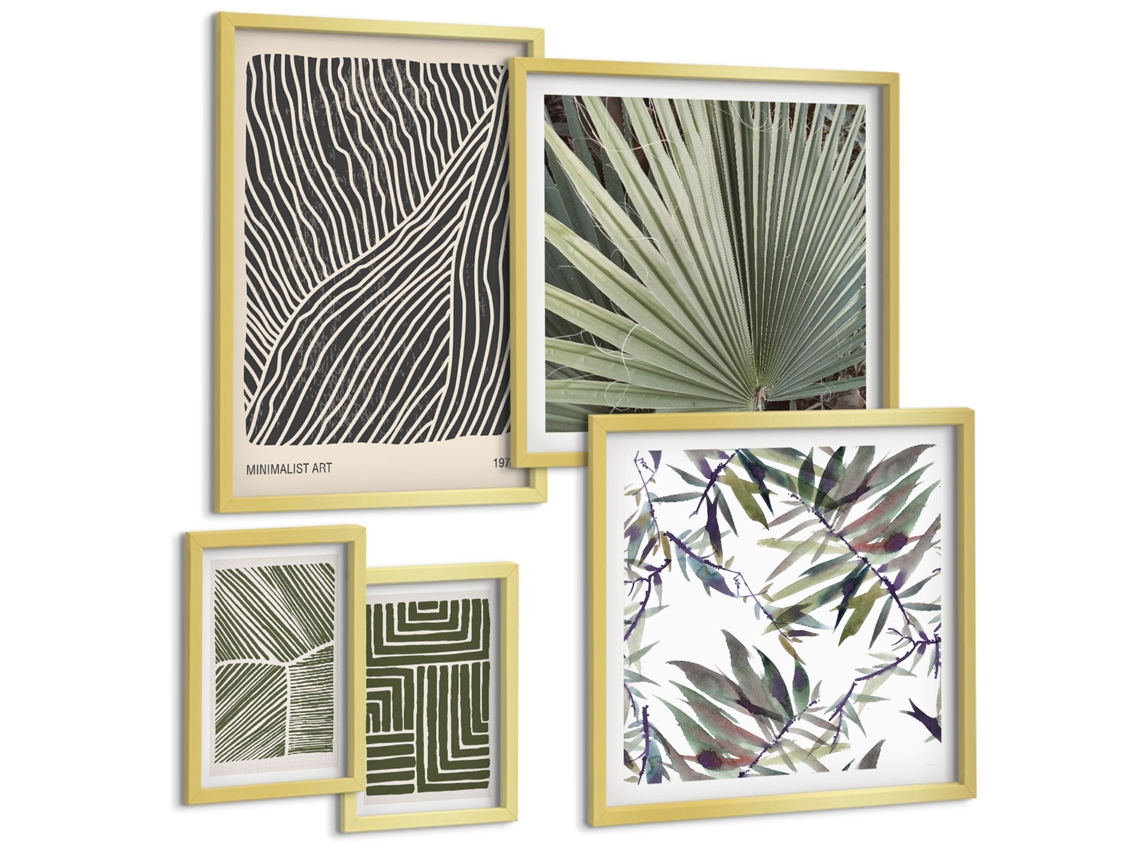 Quadros Decorativos Para Parede Pôsteres Abstratos De Matisse Moldura Dourada Imagens Para Um Quarto Infantil Espelharte (conjunto De 5 Imagens)