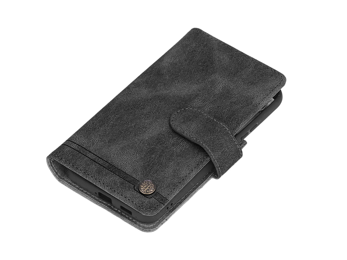 Rebe-capa De Carteira De Pu Preta Para Galaxy S22 Plus