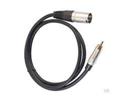 Cabo Lurelia XLR macho RCA 1,8 m, para microfones, mesa de mixagem, amplificadores e caixas de som ativas.