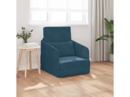 Vidaxl Sofá-cama Azul 65 X 80 X 83 Cm Veludo