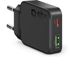 Carregador SBS Formato Ultracompacto e Ultrafino (Usb - C e Usb-A - 45W)