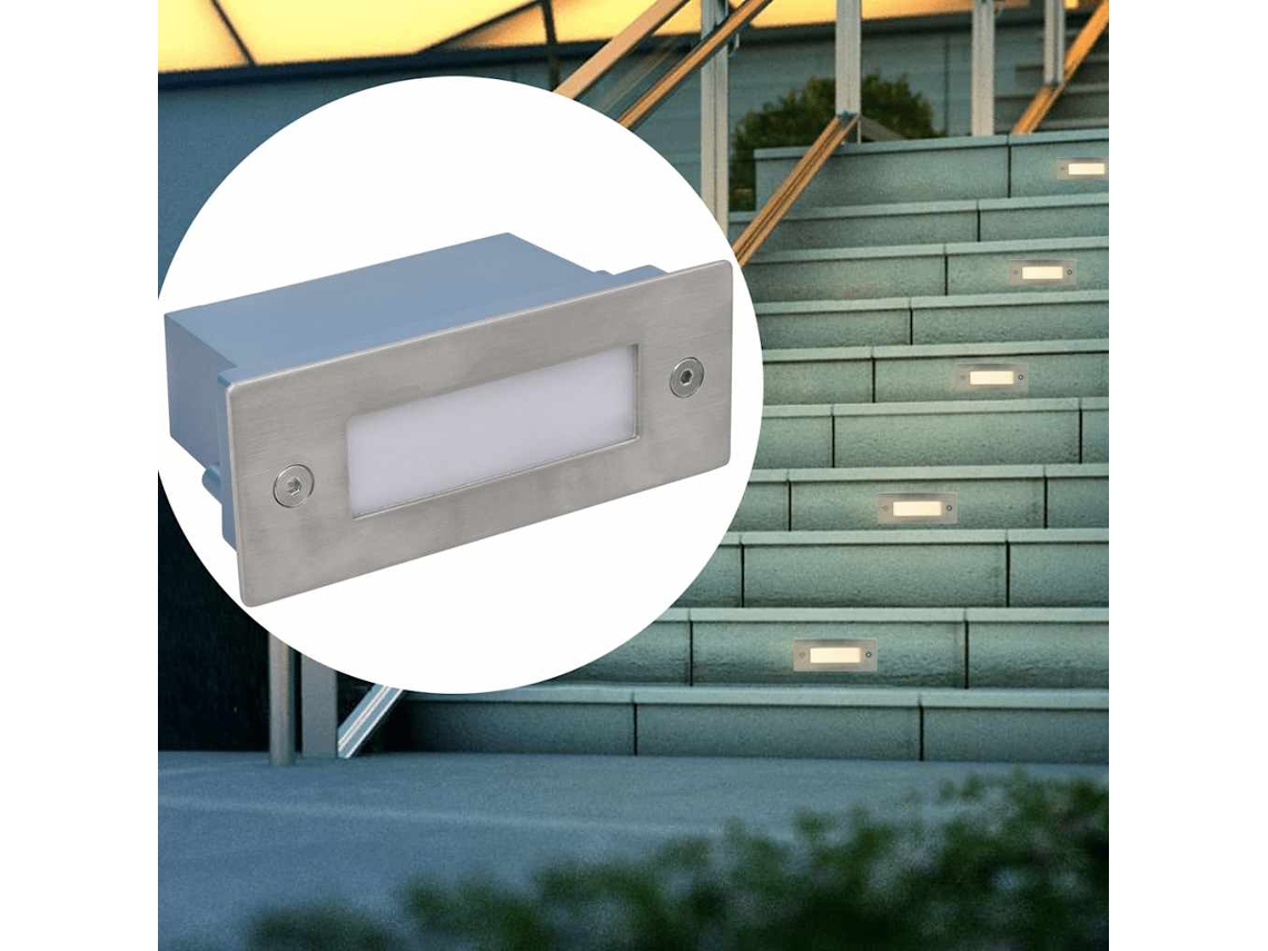Vidaxl 2 Luzes Led Embutidas Para Escadas 44 X 111 X 56 Mm