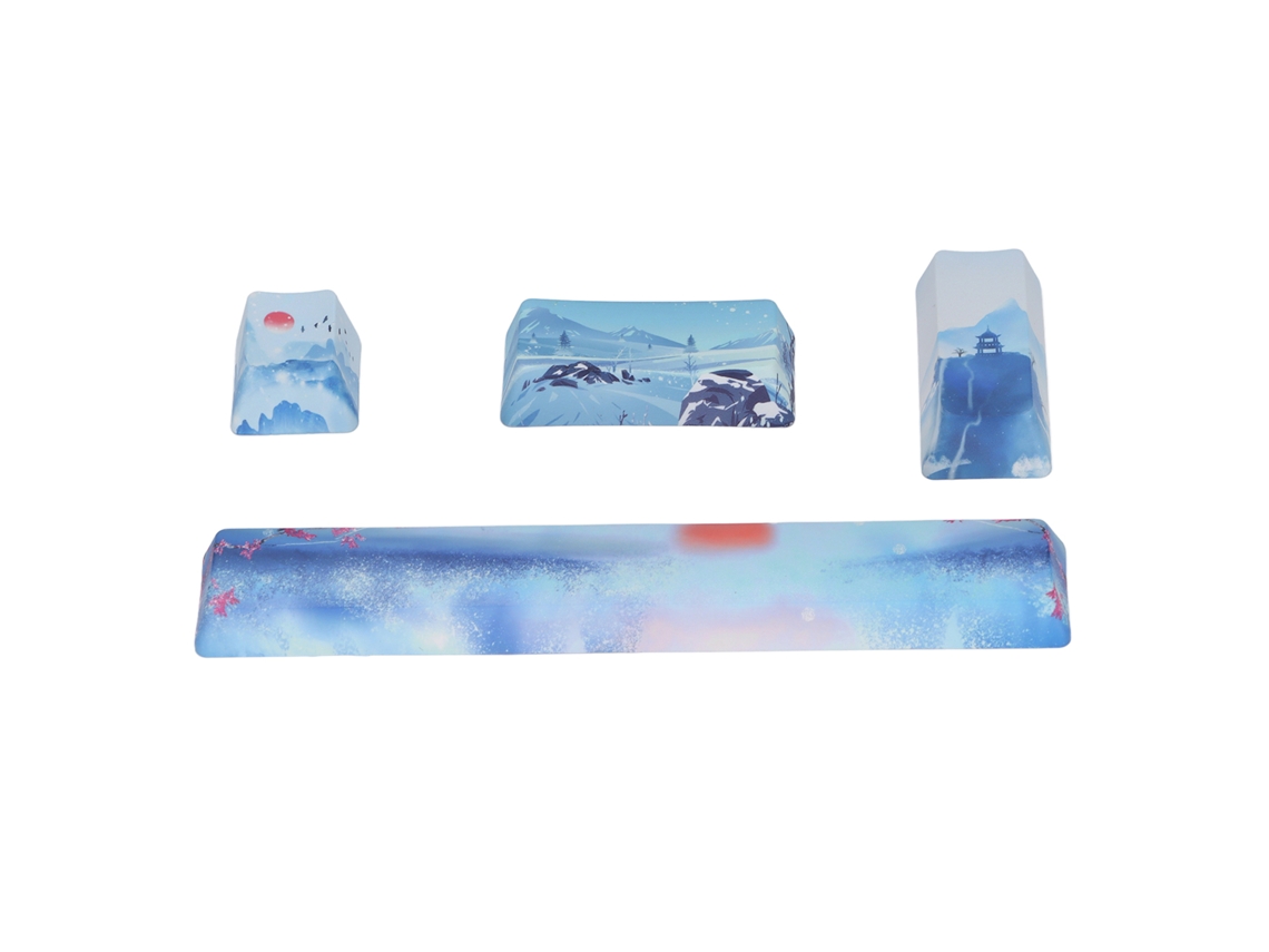 Kit De Keycaps Diy Padrão Snow Ice City Acessórios De Substituição Para Teclado Mecânico Universal Aquaforge