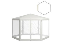 Gazebo Hexagonal, Construção Em Poliéster E Metal, 394 X 341,2 X 250, Comprimento Lateral 197 Cm, Altura Do Teto 250 Cm, Altura Da Beirada 200 Cm Oem