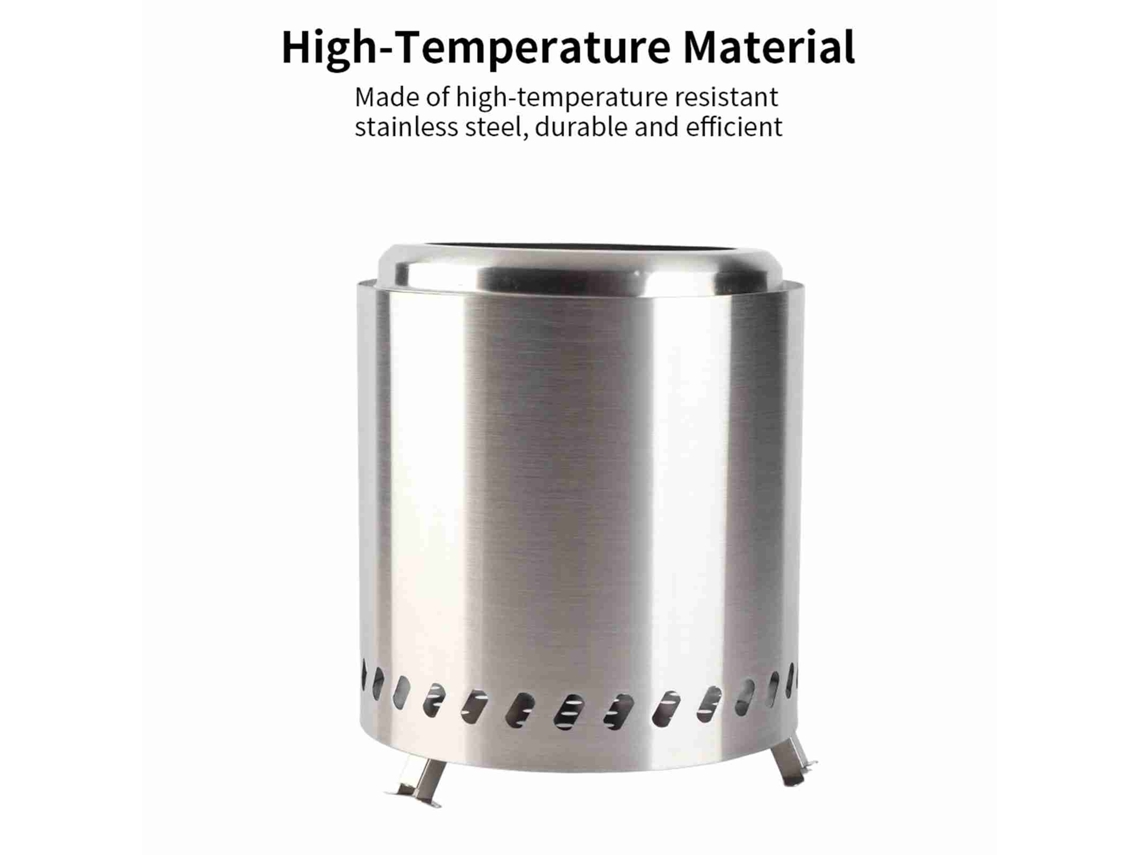 Fogo Sem Fumaça Portátil Pequeno Aço Inox Camping