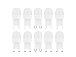 10 peças Lâmpada LED G9 1.5W 110V para Lustre | S/MARCA
