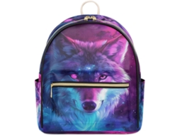 Mochila Tropicallife com Estampa de Lobo Galáctico (32.5x15x44.9 cm)