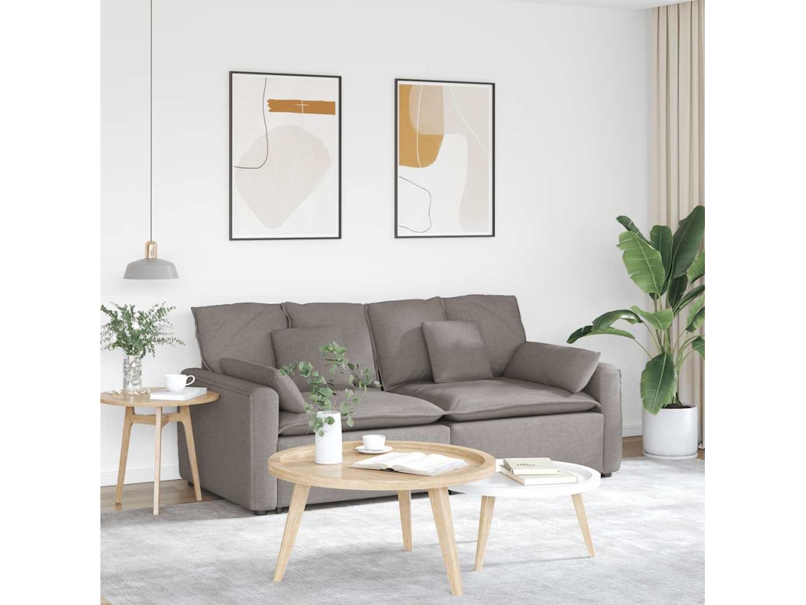 Vidaxl Sofá Modular com Almofadas Castanho acinzentado