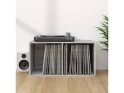 Vidaxl Caixa Discos Vinil 71x34x36cm Derivados Madeira Cinzento Sonoma