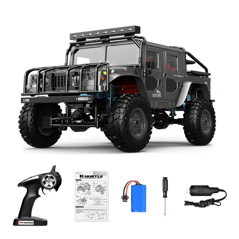 (preto) Carro De Controle Remoto 4wd Liga Leve Hummer Jeep 2.4g Off-road Escalada Modelo De Controle Remoto
