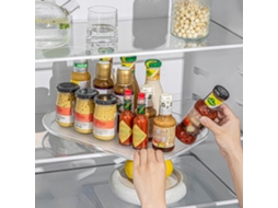Organizador Giratório Retangular Transparente para Geladeira, Armário, Cozinha Lazy Susan Turntable