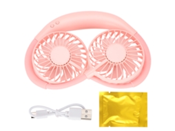 Ventilador Usb de Cuello Portátil Deportivo de Plástico Mini Colgante de 3 Velocidades Led Recargable