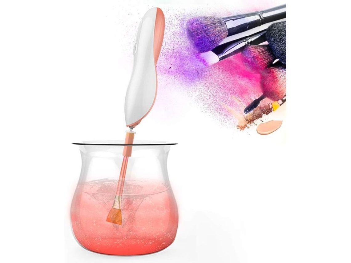 Limpiador E Secador Automático Profesional De Pincéis De Maquiagem Com Rotação E 8 Porta-pincéis De Silicone
