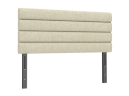 Cabeceira De Cama De 140 Cm Estofada Em Linho, Com 3 Níveis De Altura Ajustáveis (106/116/126 Fixada Na Parede, Bege.