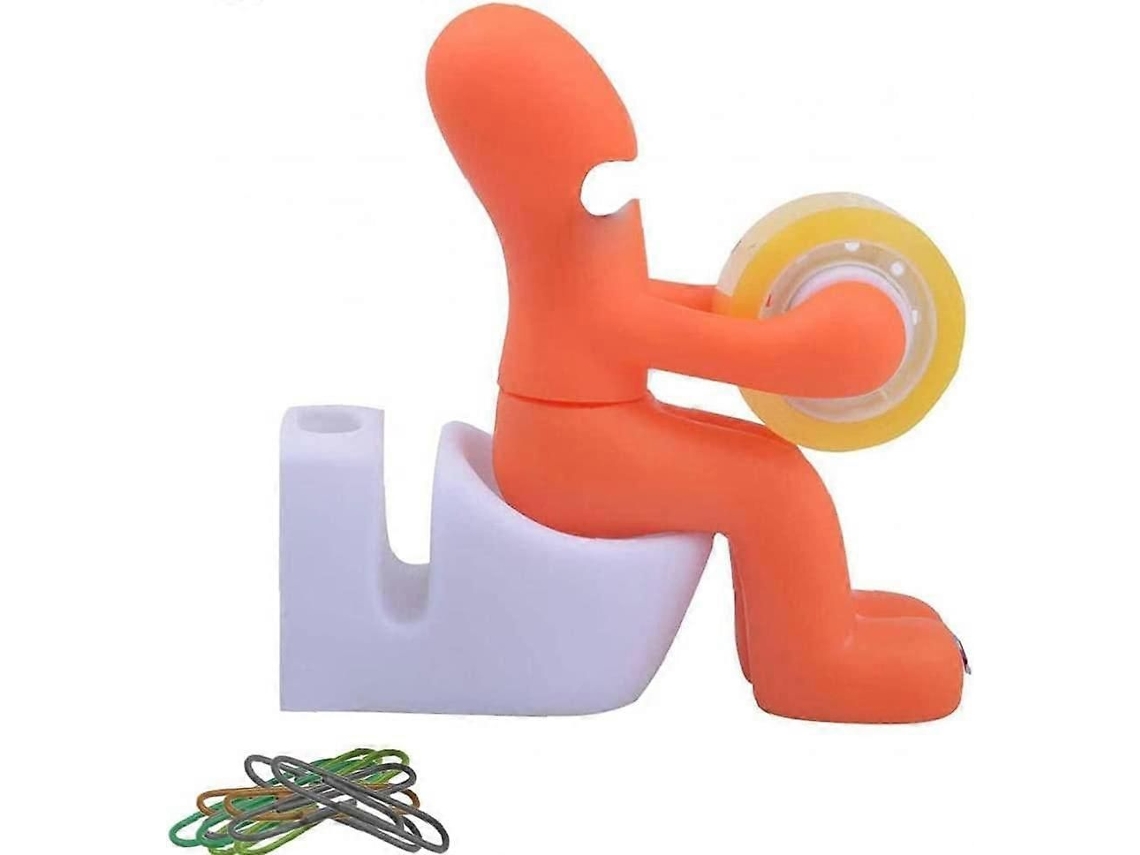 Porta fita Adesiva Divertido para Mesa de Escritório, Dispensador de Fita Adesiva com Clipe de Papel Laranja, Linda Decoração para Jardim. GOKOCO