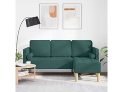 Vidaxl Conjunto De Sofás Com Almofada Verde Escuro Poliéster