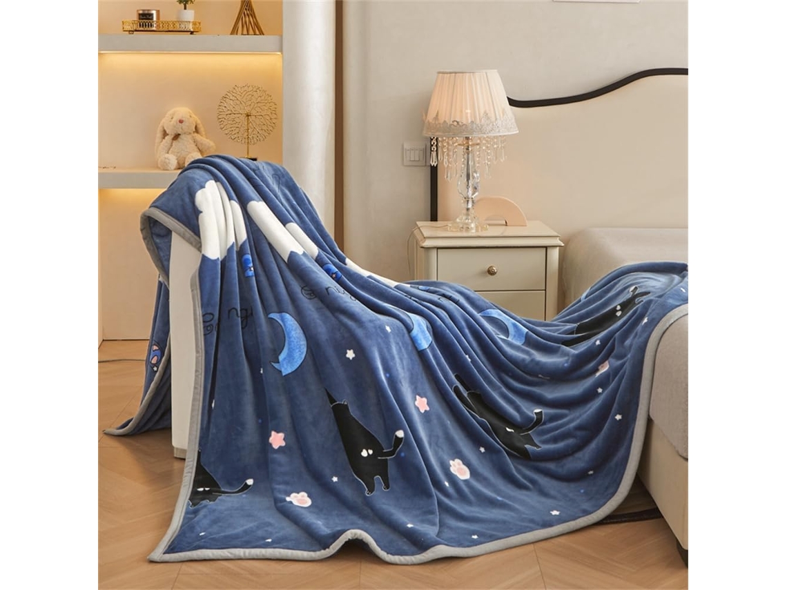 Manta de Lã com Estampa Animais Desenho Animado Fansu Microfibra Macia e Quente para o Inverno Colcha Fofa Qua
