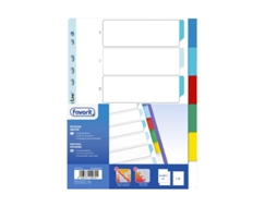 Favorit 400132501 aba de índice Separador em branco com aba Polipropileno (PP) Multicolor