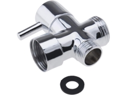 Válvula De Chuveiro Em Latão Cromado Polido Com Adaptador T De 3/4" E 1/2" Bsp Para Banheiro E Cozinha