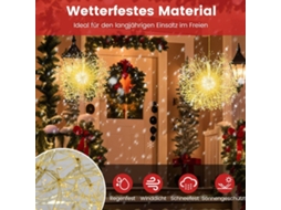 Pacote de Bolas de Luz de Natal 2 Led Penduradas Fio Cobre 54 Cm 44 Cm Dourado Interior Exterior NORTHIX
