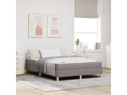 Vidaxl Cama Box com Colchão Cinzento acastanhado 140 X 190 Cm Tecido