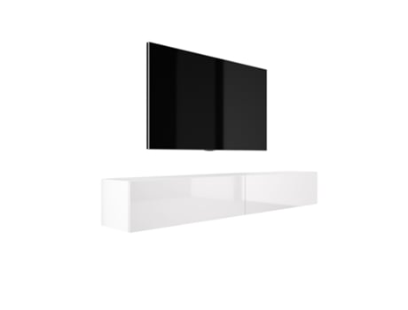 Unidade de Tv Suspensa na Parede D: L : 2 X 100 Cm A: 34 Cm P : 32 Cm Branco Matte/ Branco Brilhante 3XELIVING