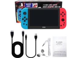 Console de jogos portátil X80 de 7 polegadas, modelo mais recente de 2025, estilo retrô clássico, azul e vermelho. Brilvibera