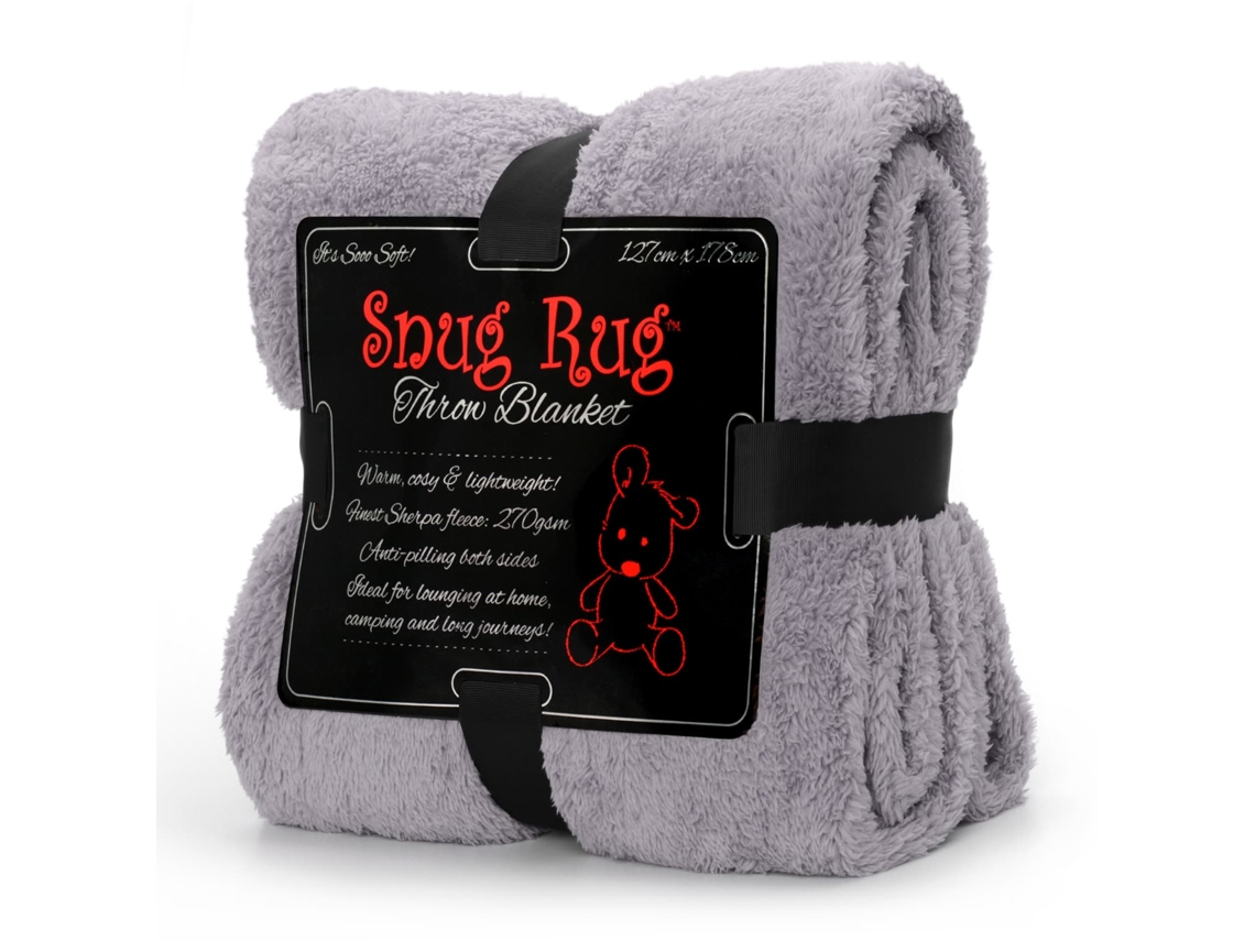 Cobertor Snugrug Luxo Sherpa Fleece Sofá Tv Lance Cobertores Para Presente 127x178cm - Cinza Lilás
