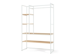 Bengaleiro Horgau 3 Compartimentos 2 Prateleiras 180x120x40cm Efeito Carvalho [EN.CASA]