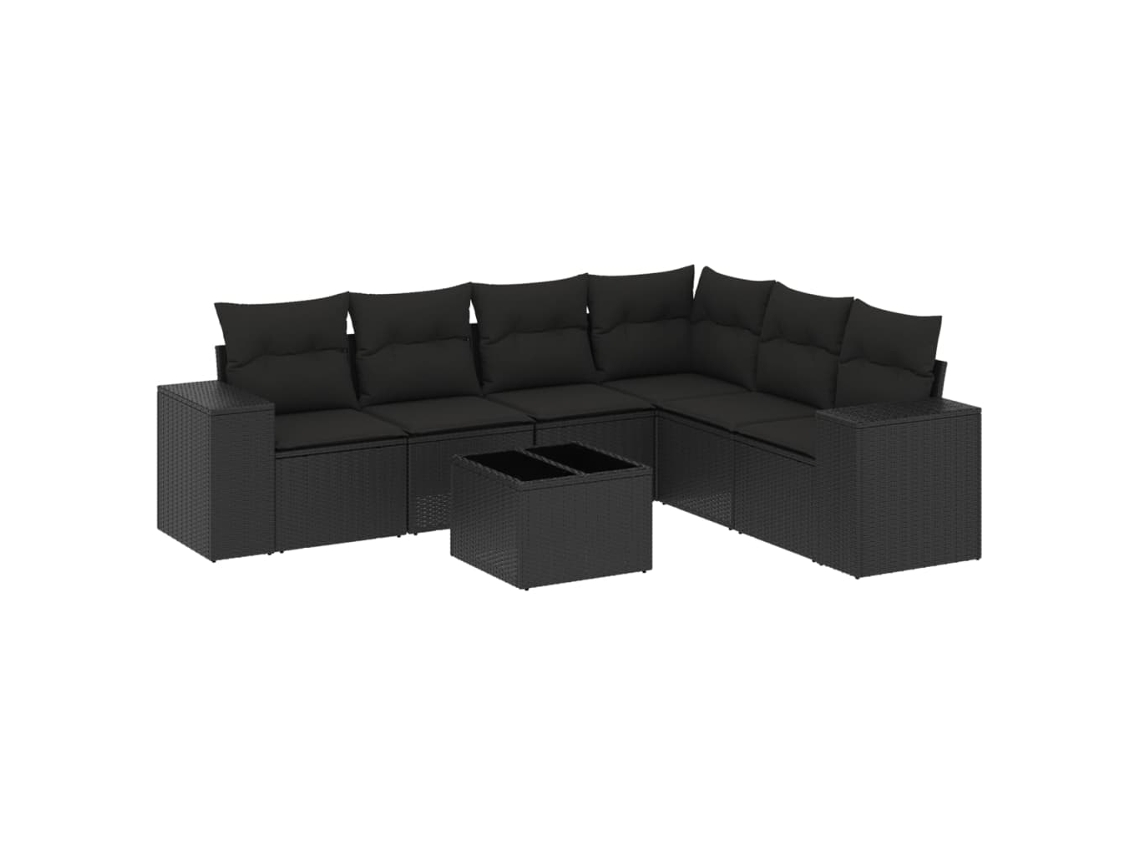 Garden Sofa Set, Garden Sofa Sets Vidaxl Preto Rattan / Vime (n/a)