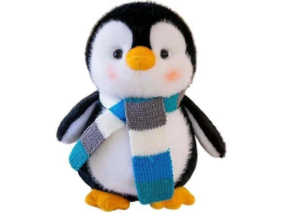 Pelúcia Pinguim De Natal, 25 Cm, Cachecol, Presente Natalino