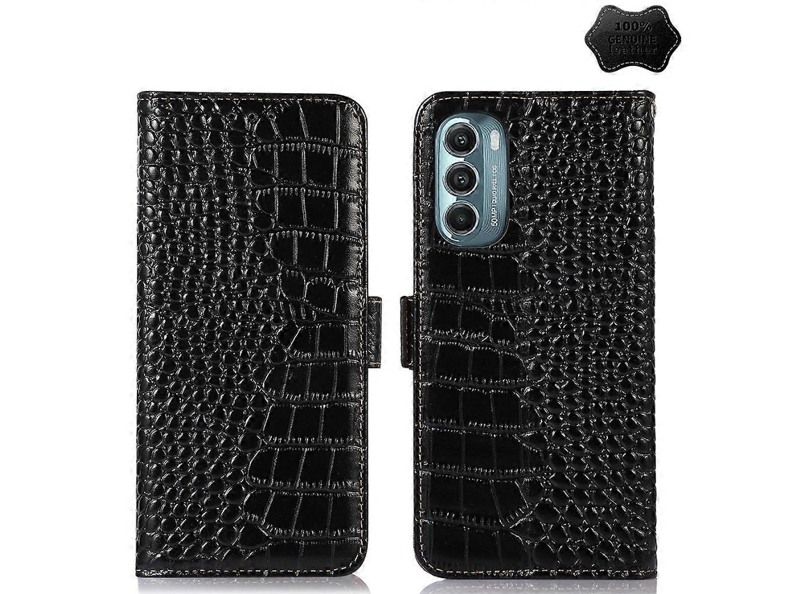 Capa De Celular Em Couro De Crocodilo Com Camada Superior De Couro Bovino Para Motorola Moto G Stylus 5g 2022