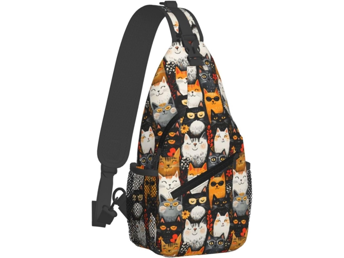 Bolsa de ombro com estampa de gatinho S/MARCA